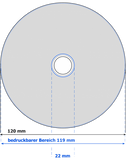 DVD-Rohlinge Bedrucken Inkjet 4c + UV-Lackversiegelung