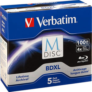 Verbatim M-Disc BD-R XL 100GB/1-4x Jewelcase (5 Disc) Archiv medium
