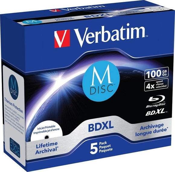 Verbatim M-Disc BD-R XL 100GB/1-4x Jewelcase (5 Disc) Storage medium