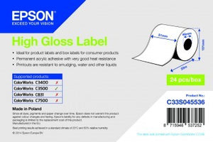 High Gloss Label - Continuous Roll: 51mm x 33m