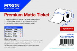 Premium Matte Ticket Roll, 102 mm x 50 m