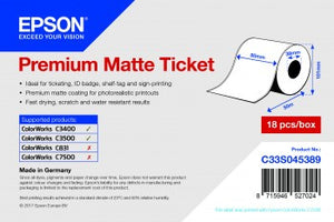 Premium Matte Ticket Roll, 80 mm x 50 m