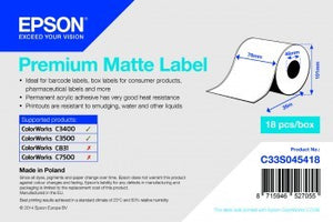 Premium Matte Label Continuous Roll, 76 mm x 35 m