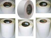 Poly White Gloss Labels 3" x 2" (7,6 cm x 5,1 cm) 600 pcs per roll 2" core 1