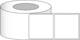 Poly White Gloss Etikett 4" x 4" (10,16 x 10,16 cm) 625 Etiketten pro Rolle 3"Kern