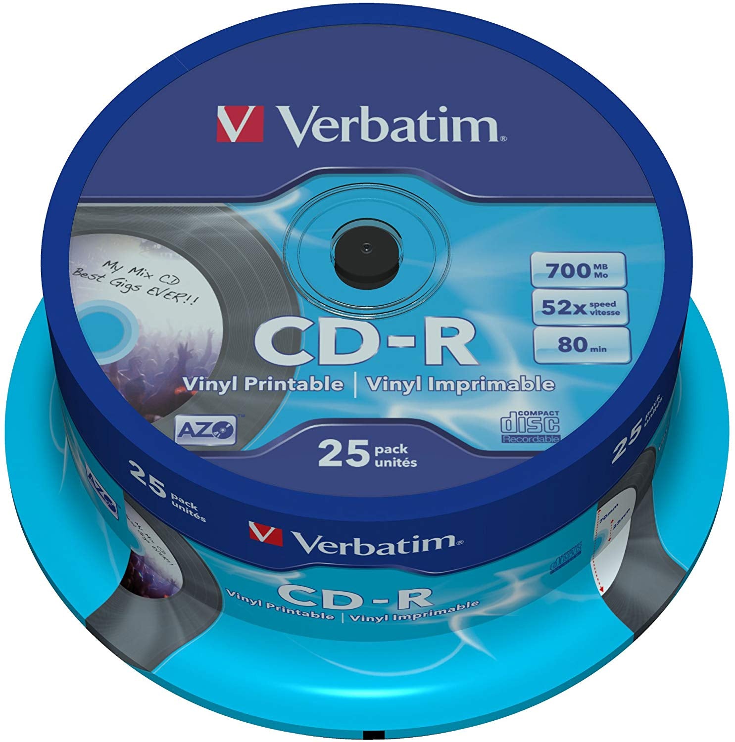 CD-R Vinyl Verbatim VINYL LOOK printable inkjet 80min./700MB, 52 –