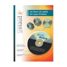 CD Label PressIt Clear laser 30er Pack