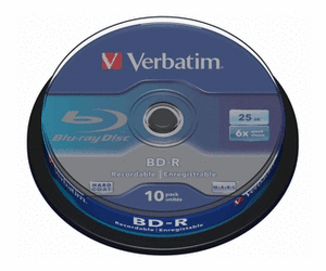 Verbatim Blu-Ray Rohlinge BD-R 25GB (1-6x) in 10er Cakebox
